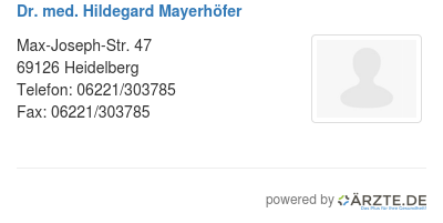 Dr med hildegard mayerhoefer