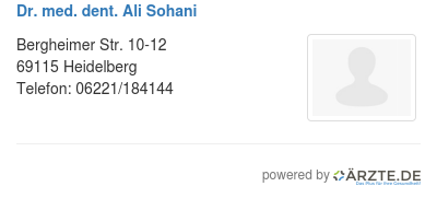 Dr med dent ali sohani