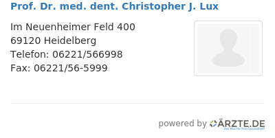Prof dr med dent christopher j lux