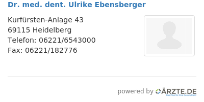 Dr med dent ulrike ebensberger