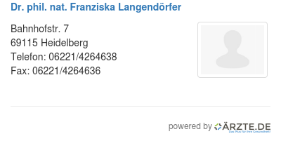 Dr phil nat franziska langendoerfer
