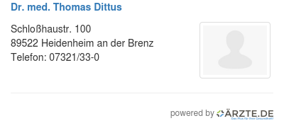 Dr med thomas dittus