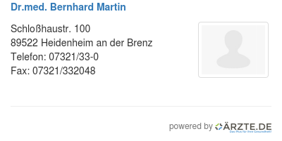 Dr med bernhard martin