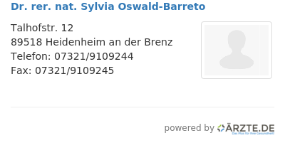 Dr rer nat sylvia oswald barreto