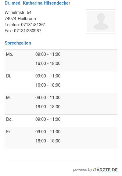 Dr med katharina hilsendecker