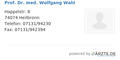 Prof dr med wolfgang wahl 669381