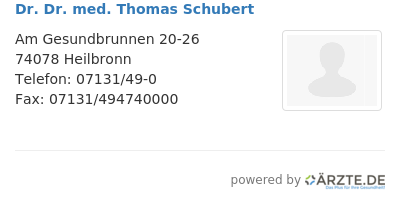 Dr dr med thomas schubert