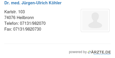 Dr med juergen ulrich koehler