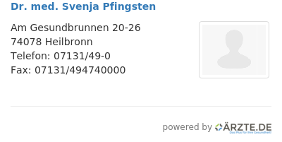 Dr med svenja pfingsten