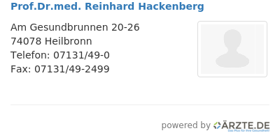 Prof dr med reinhard hackenberg