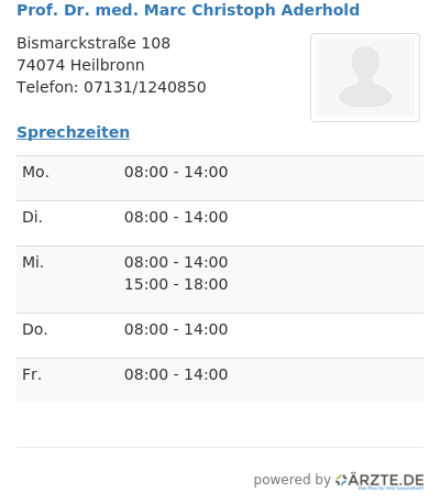 Prof dr med marc christoph aderhold