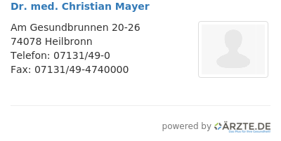 Dr med christian mayer