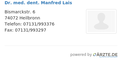 Dr med dent manfred lais