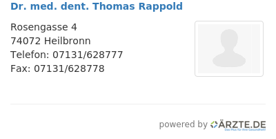 Dr med dent thomas rappold