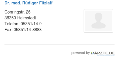 Dr med ruediger fitzlaff
