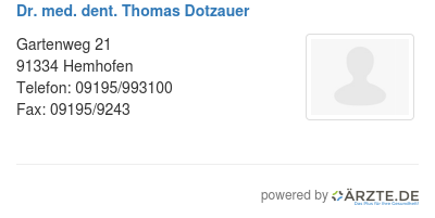 Dr med dent thomas dotzauer