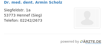 Dr med dent armin scholz