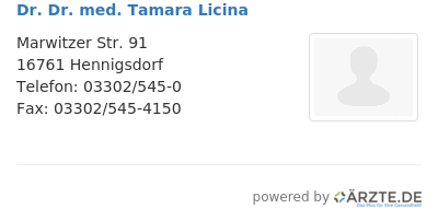 Dr dr med tamara licina