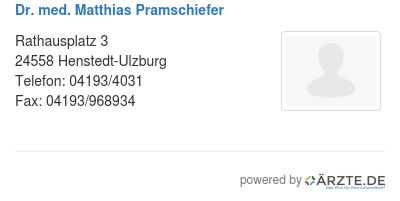 Dr med matthias pramschiefer