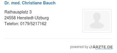 Dr med christiane bauch