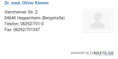 Dr med oliver klemm