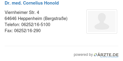 Dr med cornelius honold