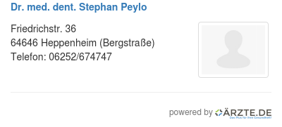 Dr med dent stephan peylo