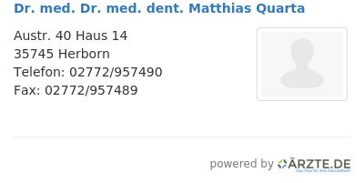 Dr med dr med dent matthias quarta