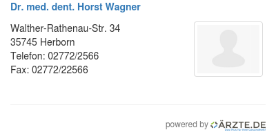 Dr med dent horst wagner