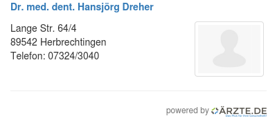 Dr med dent hansjoerg dreher