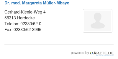Dr med margareta mueller mbaye