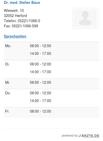 Dr med stefan baus