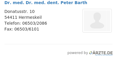 Dr med dr med dent peter barth