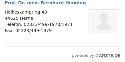 Prof dr med bernhard henning