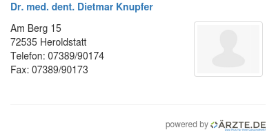 Dr med dent dietmar knupfer