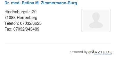 Dr med betina m zimmermann burg