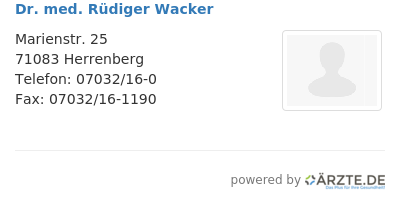 Dr med ruediger wacker