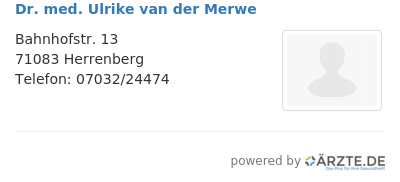 Dr med ulrike van der merwe