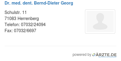 Dr med dent bernd dieter georg