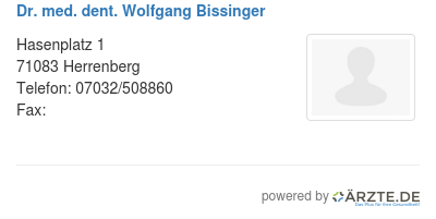 Dr med dent wolfgang bissinger