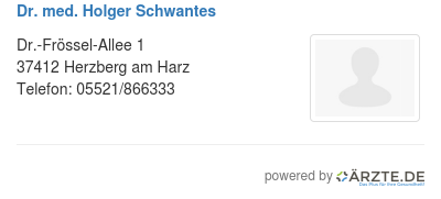 Dr med holger schwantes