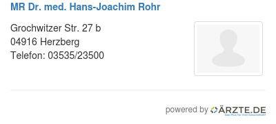 Mr dr med hans joachim rohr