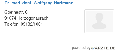 Dr med dent wolfgang hartmann