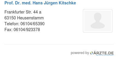 Prof dr med hans juergen kitschke