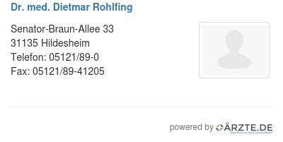 Dr med dietmar rohlfing