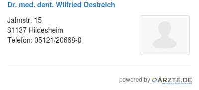 Dr med dent wilfried oestreich
