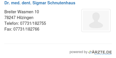 Dr med dent sigmar schnutenhaus