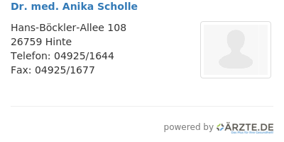 Dr med anika scholle
