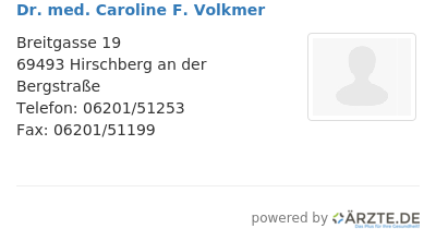 Dr med caroline f volkmer
