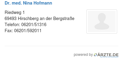 Dr med nina hofmann
